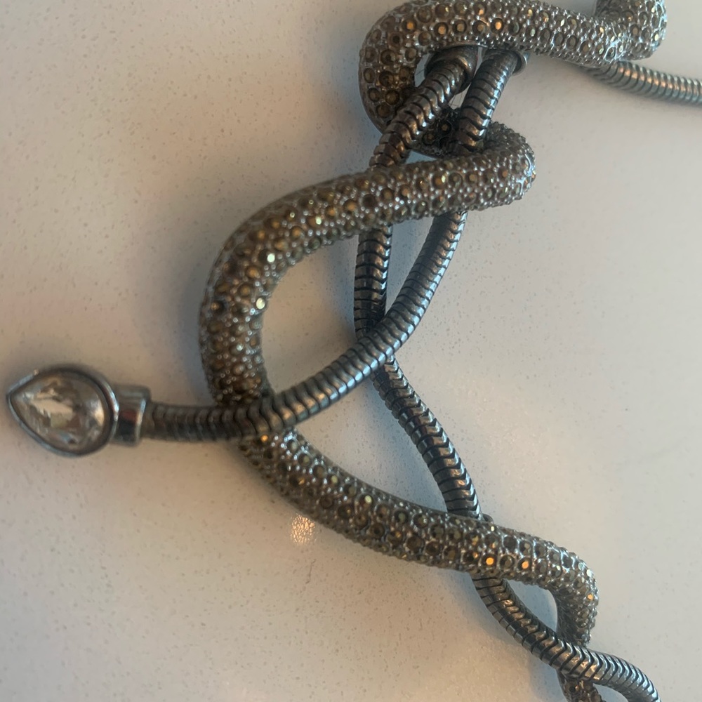 Swarovski crystal rare snake necklace “hypnosis “